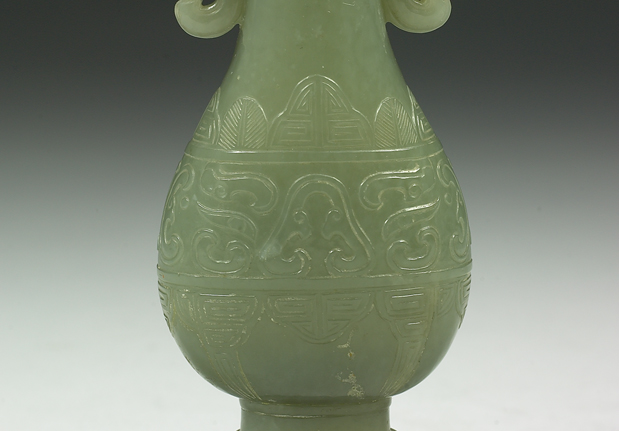 Jade vase with animal-mask pattern, Qing dynasty (1644-1911)-China Archive